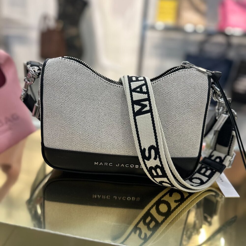 NWT! NEW! Marc Jacobs Drifter Convertible Shoulder Bag Small Canvas Black & Whit